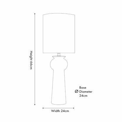 Matt Black Totem Sculptural Ceramic Table Lamp with Tall White Cotton Drum Shade – Contemporary Monochrome Statement Table Light Dimensions 66x24x24cm | Click Style