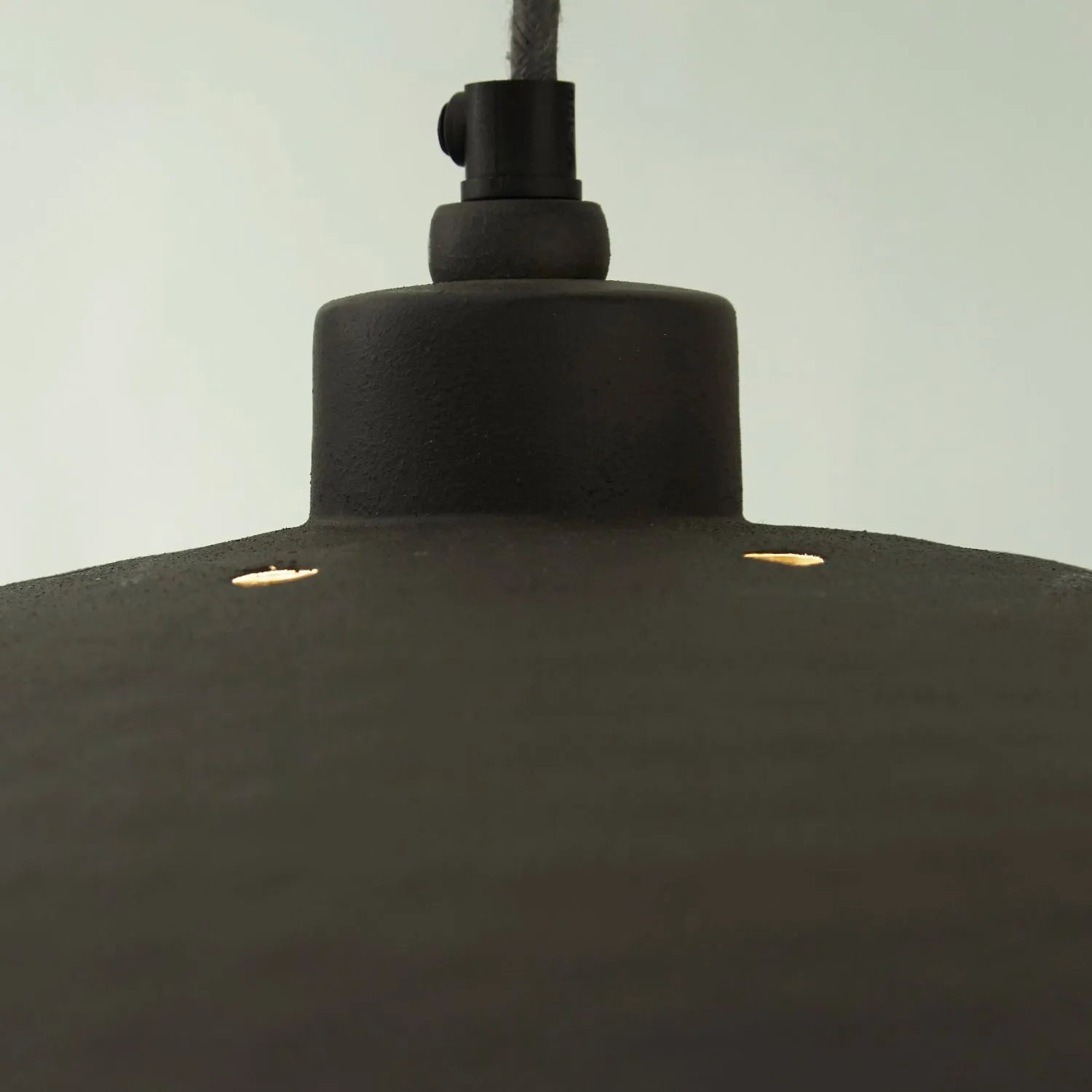 Matt Black & Gold Leaf Large Domed Metal Industrial Pendant Light With Black Fabric Cable – Adjustable Dimmable Ceiling Light 142x63x63cm | Click Style