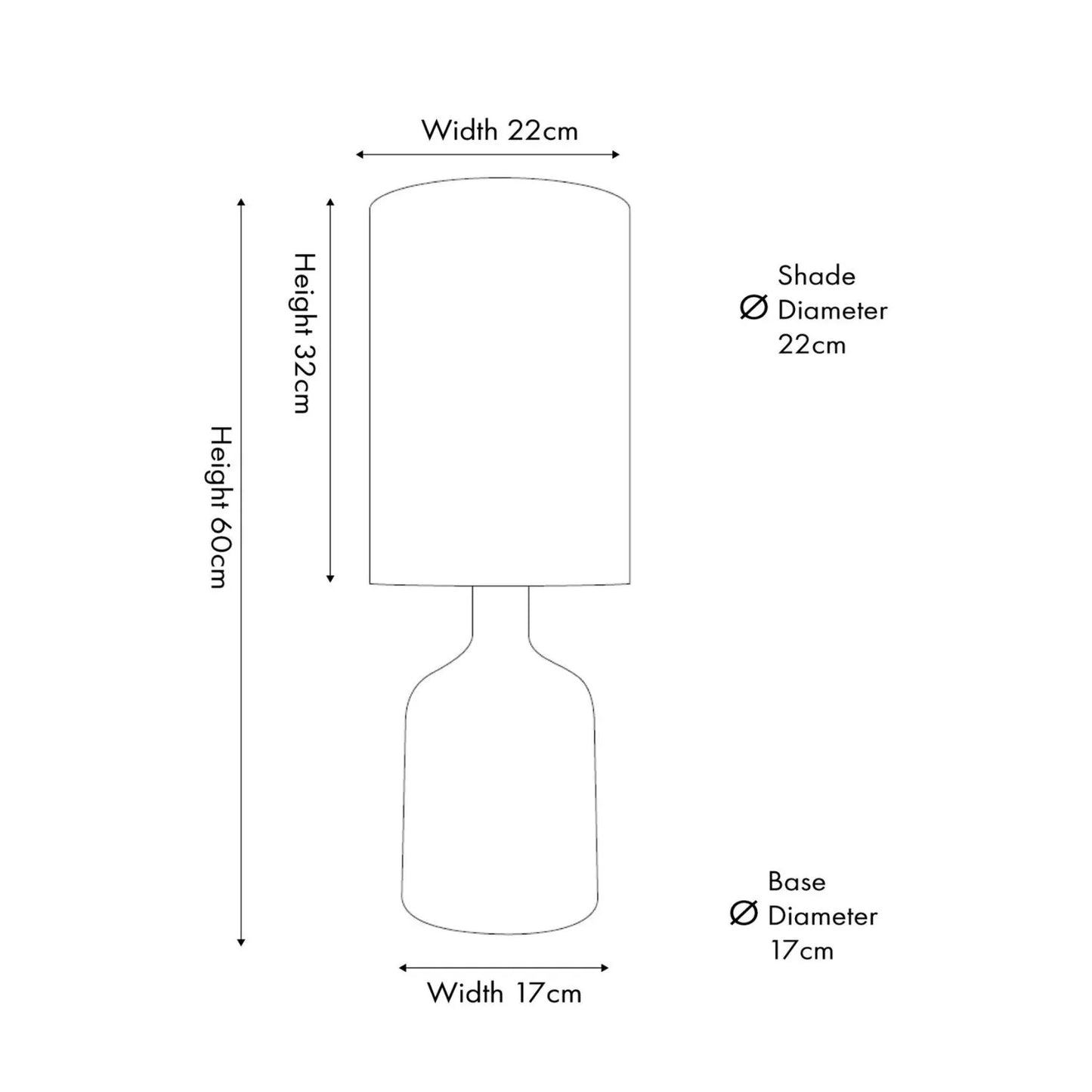 Matt Brown Organic Mouth-Blown Glass Bottle Table Lamp with Tall Natural Linen Drum Shade – Handcrafted Marbled Glass Lighting Dimensions 56x22x22cm | Click Style