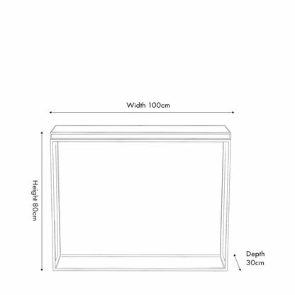 Mirrored Glass & Silver Metal Console Table with Bevelled Edge Mirrored Top and Slim Polished Metal Frame – Hallway Console Table Dimensions 80x100x30cm | Click Style