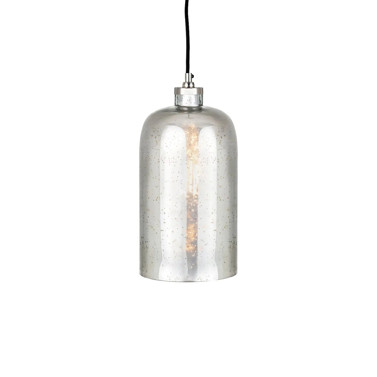 Mirrored Mercury Glass Bottle-Shaped Adjustable Pendant Light With Silver Fittings – Contemporary Hanging Ceiling Light 132x18x18cm | Click Style