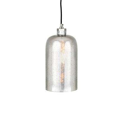 Mirrored Mercury Glass Bottle-Shaped Adjustable Pendant Light With Silver Fittings – Contemporary Hanging Ceiling Light 132x18x18cm | Click Style