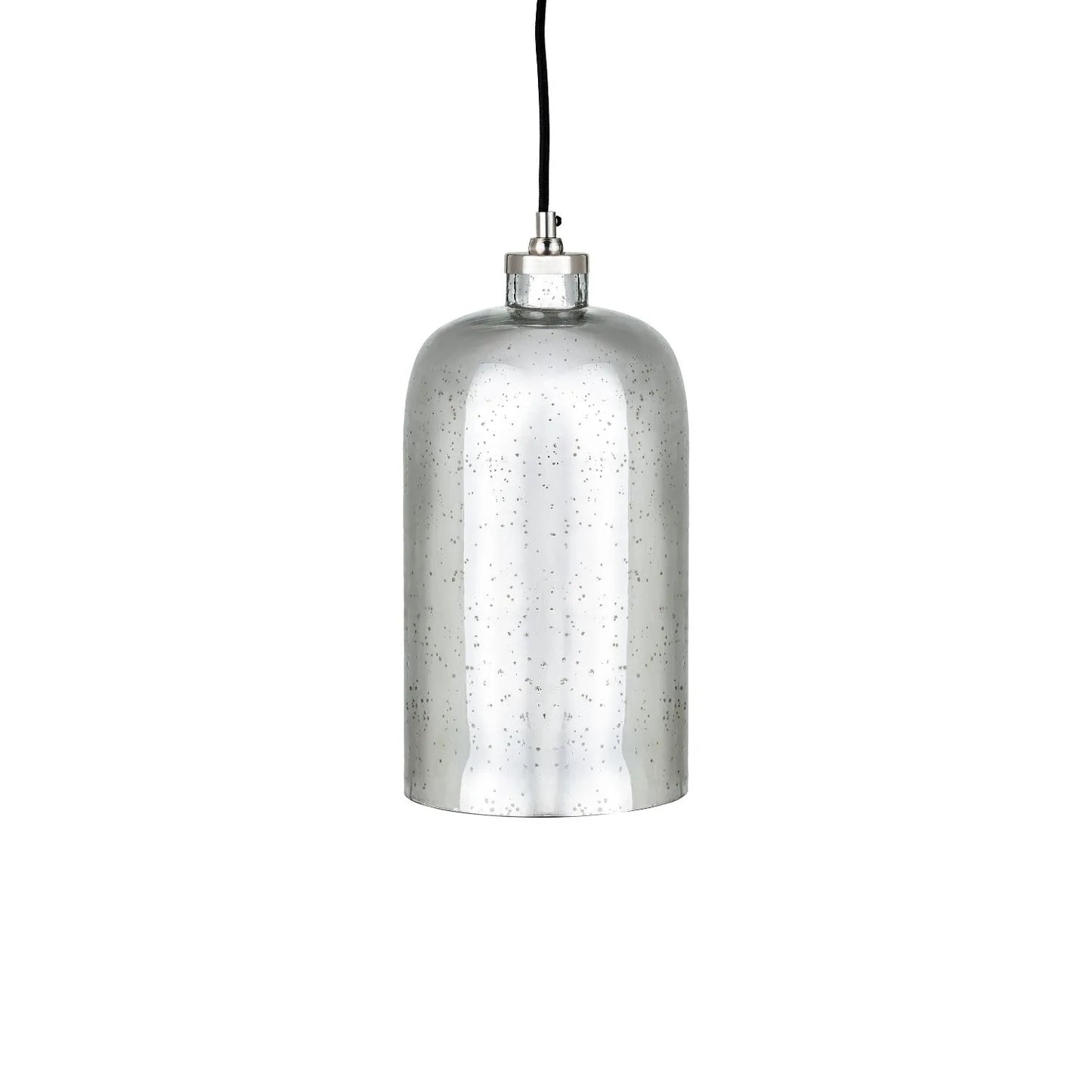 Mirrored Mercury Glass Bottle-Shaped Adjustable Pendant Light With Silver Fittings – Contemporary Hanging Ceiling Light 132x18x18cm | Click Style