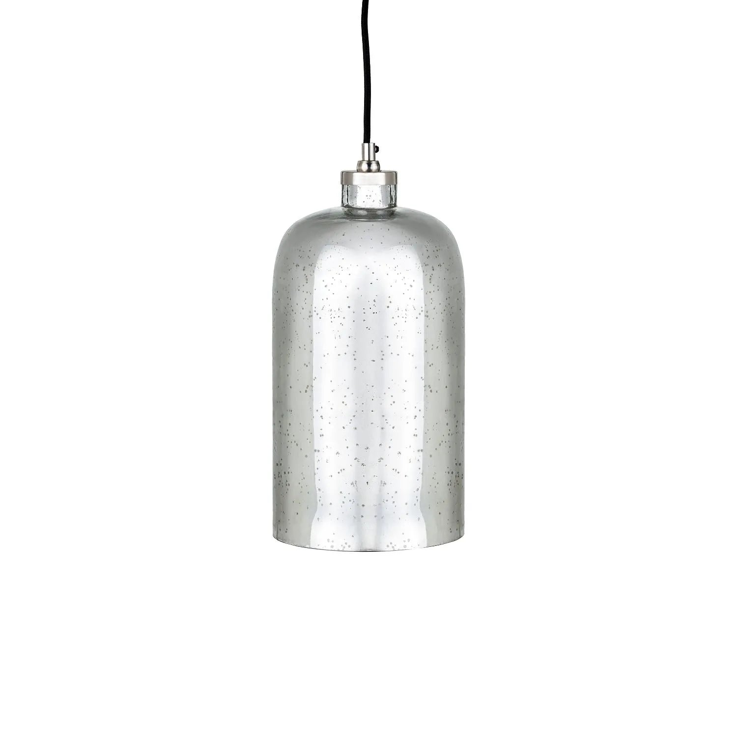 Mirrored Mercury Glass Bottle-Shaped Adjustable Pendant Light With Silver Fittings – Contemporary Hanging Ceiling Light 132x18x18cm | Click Style