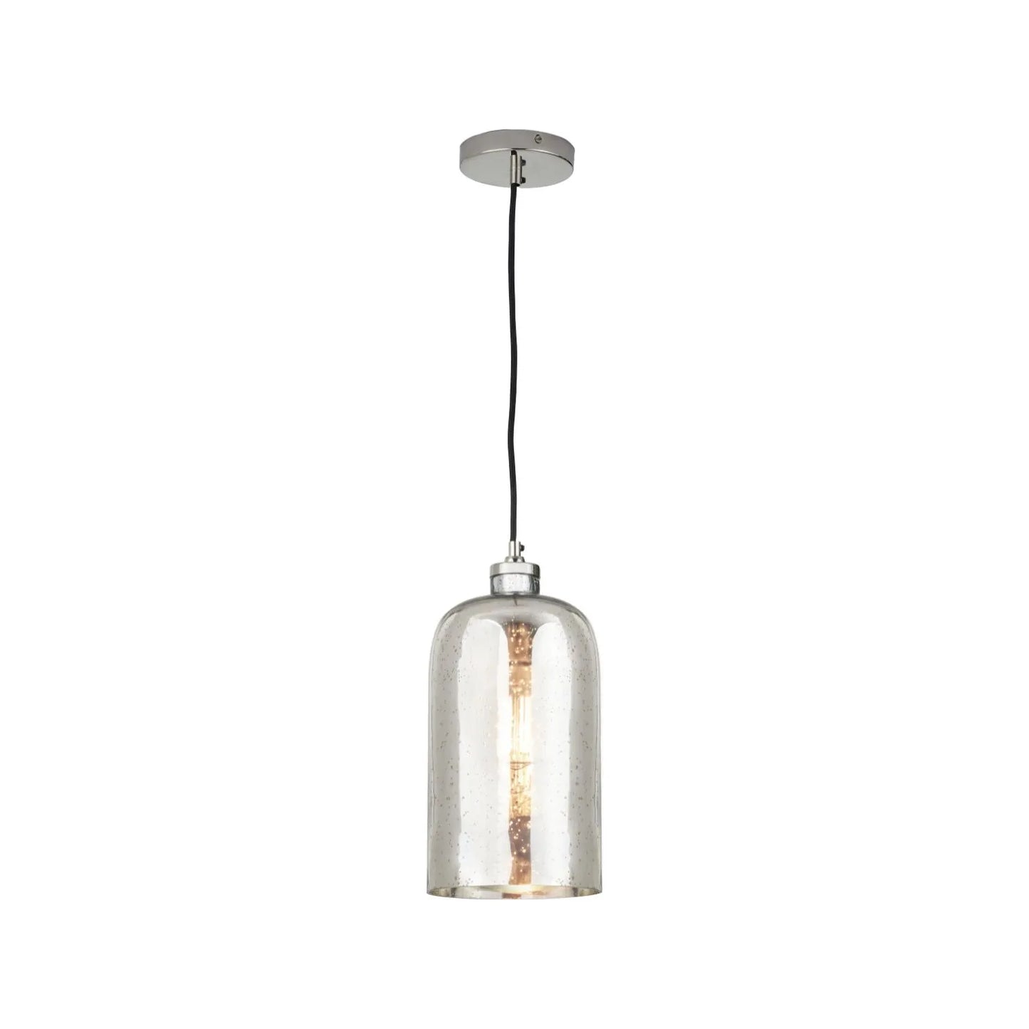 Mirrored Mercury Glass Bottle-Shaped Adjustable Pendant Light With Silver Fittings – Contemporary Hanging Ceiling Light 132x18x18cm | Click Style