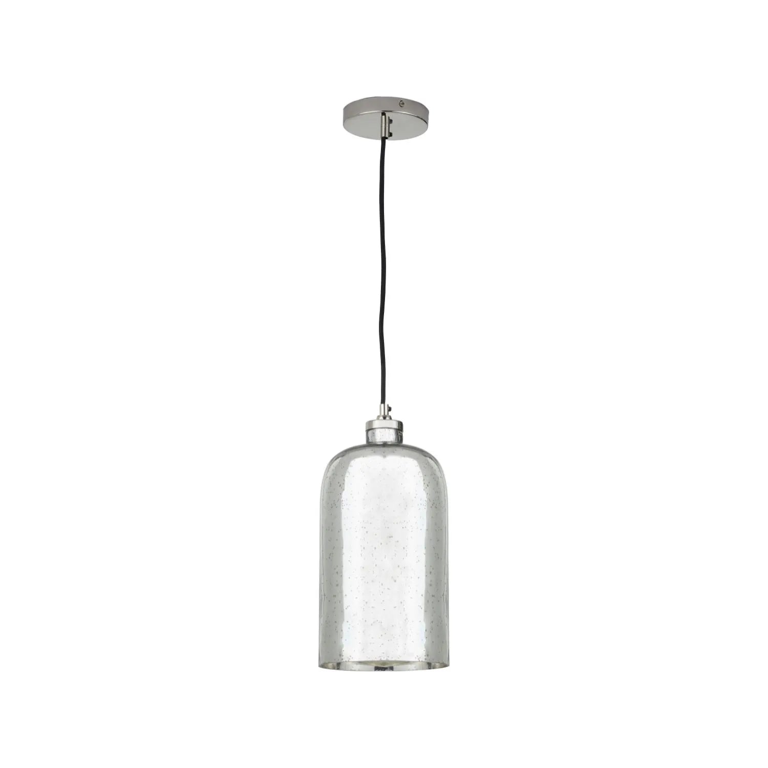 Mirrored Mercury Glass Bottle-Shaped Adjustable Pendant Light With Silver Fittings – Contemporary Hanging Ceiling Light 132x18x18cm | Click Style