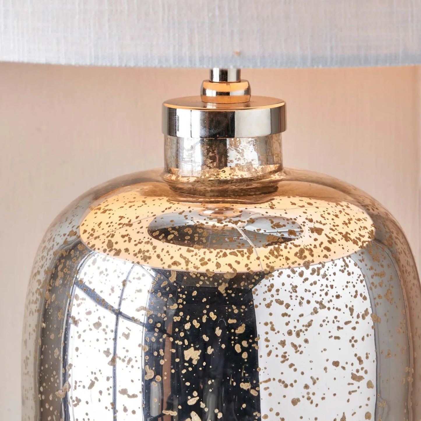 Mirrored Mercury Glass Bottle-Shaped Table Lamp Base With Silver Fittings – Contemporary Mottled Decorative Lamp Base 46x18x18cm | Click Style