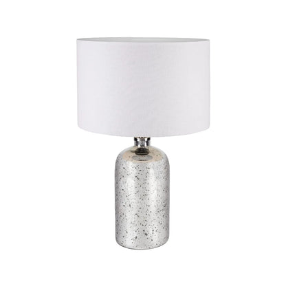 Mirrored Mercury Glass Bottle-Shaped Table Lamp Base With Silver Fittings – Contemporary Mottled Decorative Lamp Base 46x18x18cm | Click Style