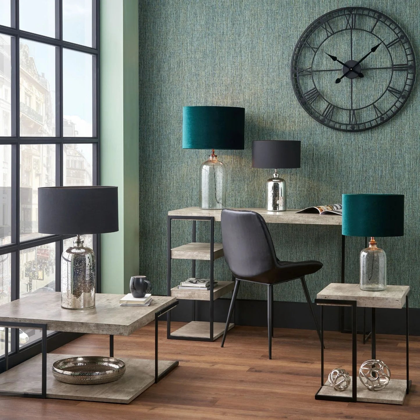 Mirrored Mercury Glass Bottle-Shaped Table Lamp Base With Silver Fittings – Contemporary Mottled Decorative Lamp Base 46x18x18cm | Click Style