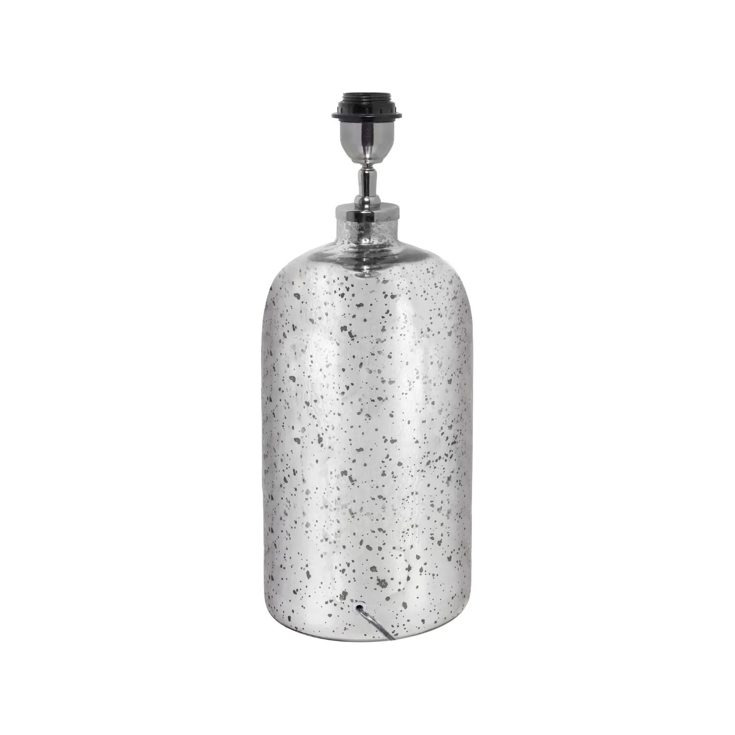 Mirrored Mercury Glass Bottle-Shaped Table Lamp Base With Silver Fittings – Contemporary Mottled Decorative Lamp Base 46x18x18cm | Click Style