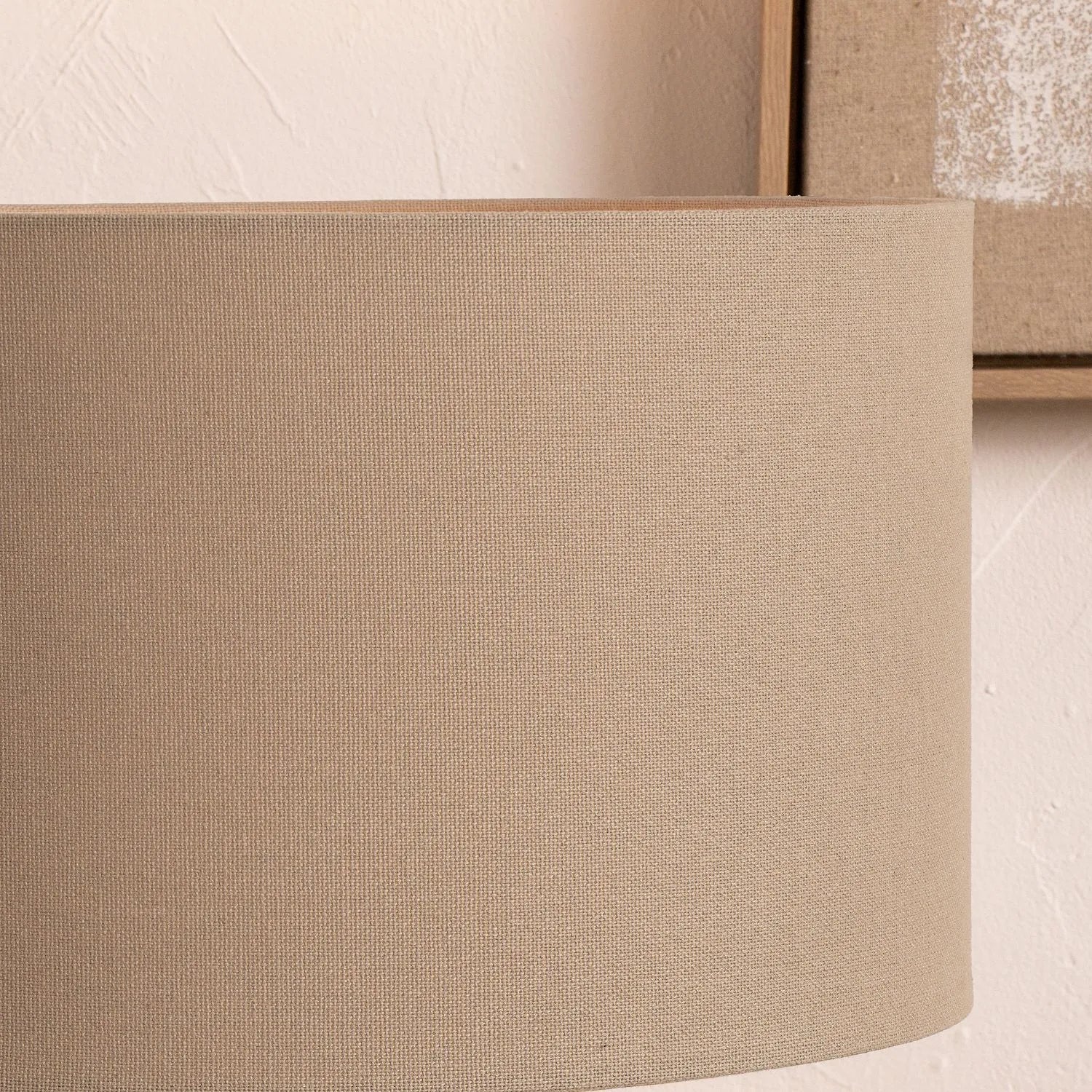 Mirrored mercury glass bottle-shaped table lamp with beige taupe cotton drum shade – contemporary mottled glass decorative lamp 63x40x40cm | Click Style