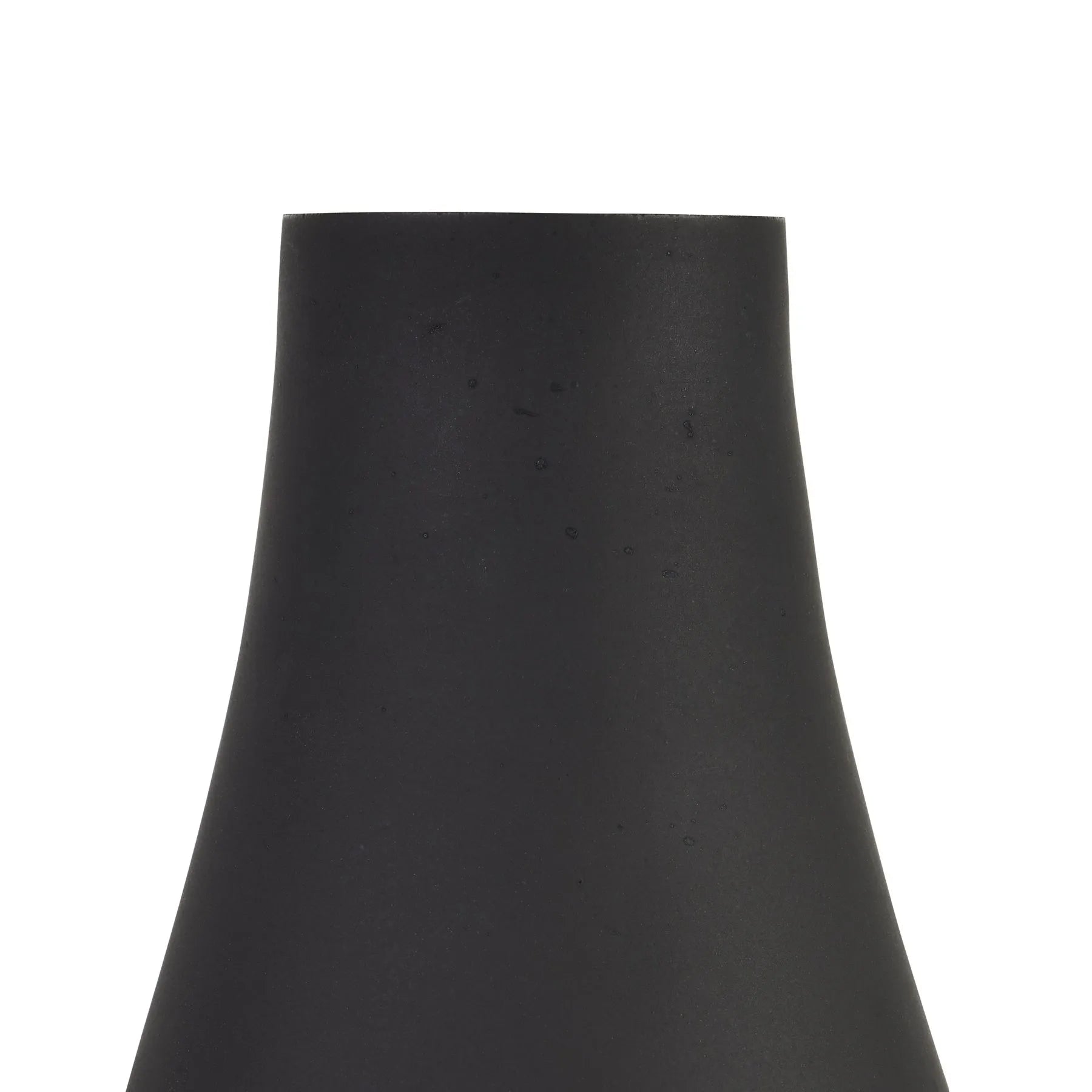 Modern Matt Black Glass Tapered Vase 18x11cm – Minimalist Decorative Vase - Click Style