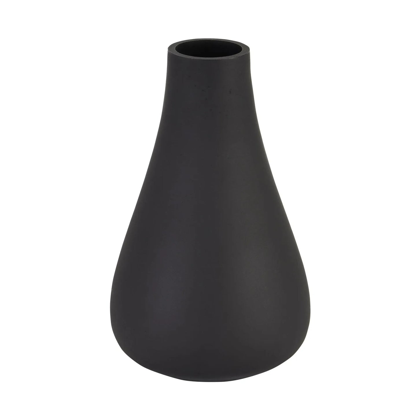 Modern Matt Black Glass Tapered Vase 18x11cm – Minimalist Decorative Vase - Click Style