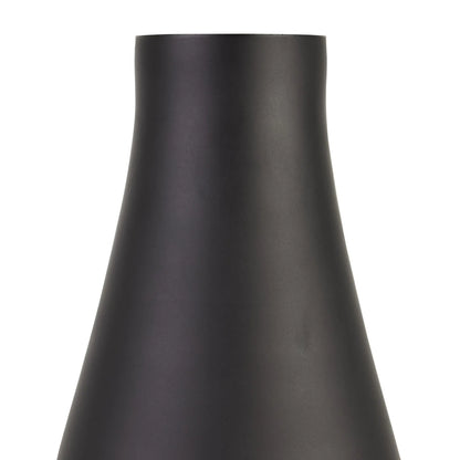 Modern Matt Black Glass Tapered Vase 24cm – Minimalist Decorative Vase - Click Style