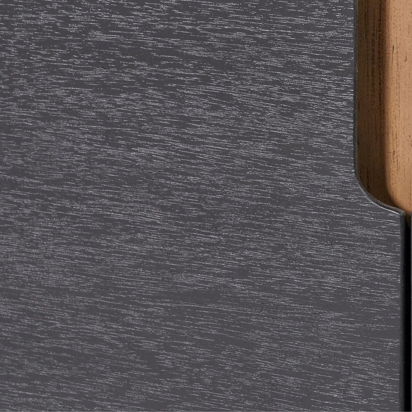 Modern Scandi Black & Natural Acacia Wood 4-Door Sideboard with Cut-Out Handles & Internal Shelves – Contemporary Wooden Storage Cabinet 80x160x45cm | Click Style