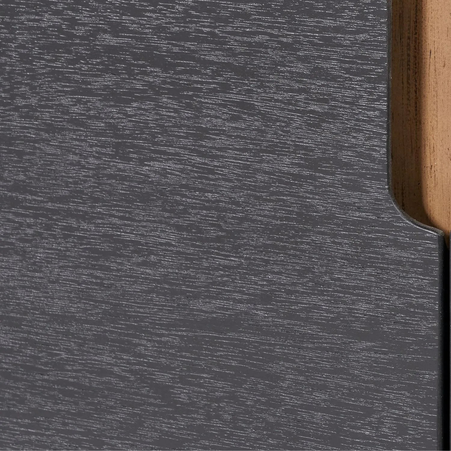 Modern Scandi Black & Natural Acacia Wood 4-Door Sideboard with Cut-Out Handles & Internal Shelves – Contemporary Wooden Storage Cabinet 80x160x45cm | Click Style