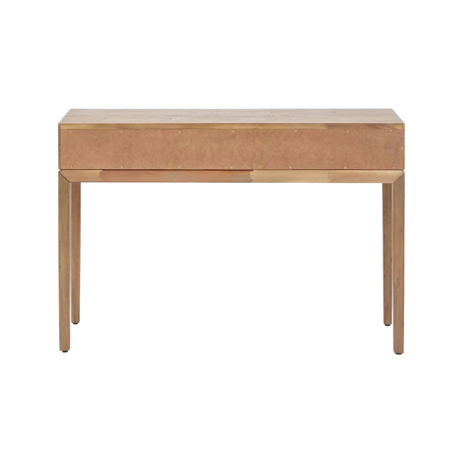 Modern Scandi Black & Natural Acacia Wood Console Table with Drawer & Open Shelf – Contemporary Wooden Hallway Table Back 80x120x40cm | Click Style