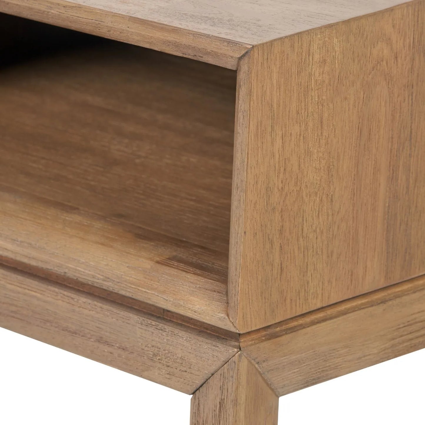 Modern Scandi Black & Natural Acacia Wood Console Table with Drawer & Open Shelf – Contemporary Wooden Hallway Table 80x120x40cm | Click Style