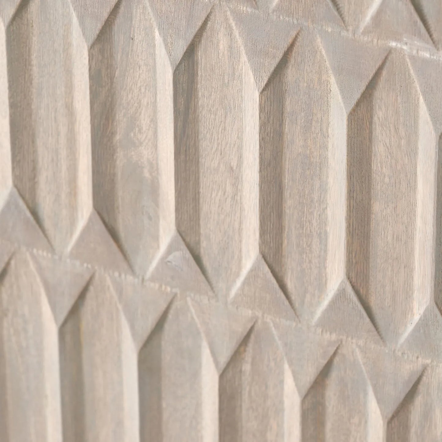 Modern Scandi Light Grey Wash Mango Wood Shelving & Storage Unit – Handleless 2 Door Carved Textured Niche Display Cabinet with Open Shelves, Scandinavian Mango Wood Storage Furniture for Living Rooms, Dining Rooms & Hallways 166x105x40cm | Click Style