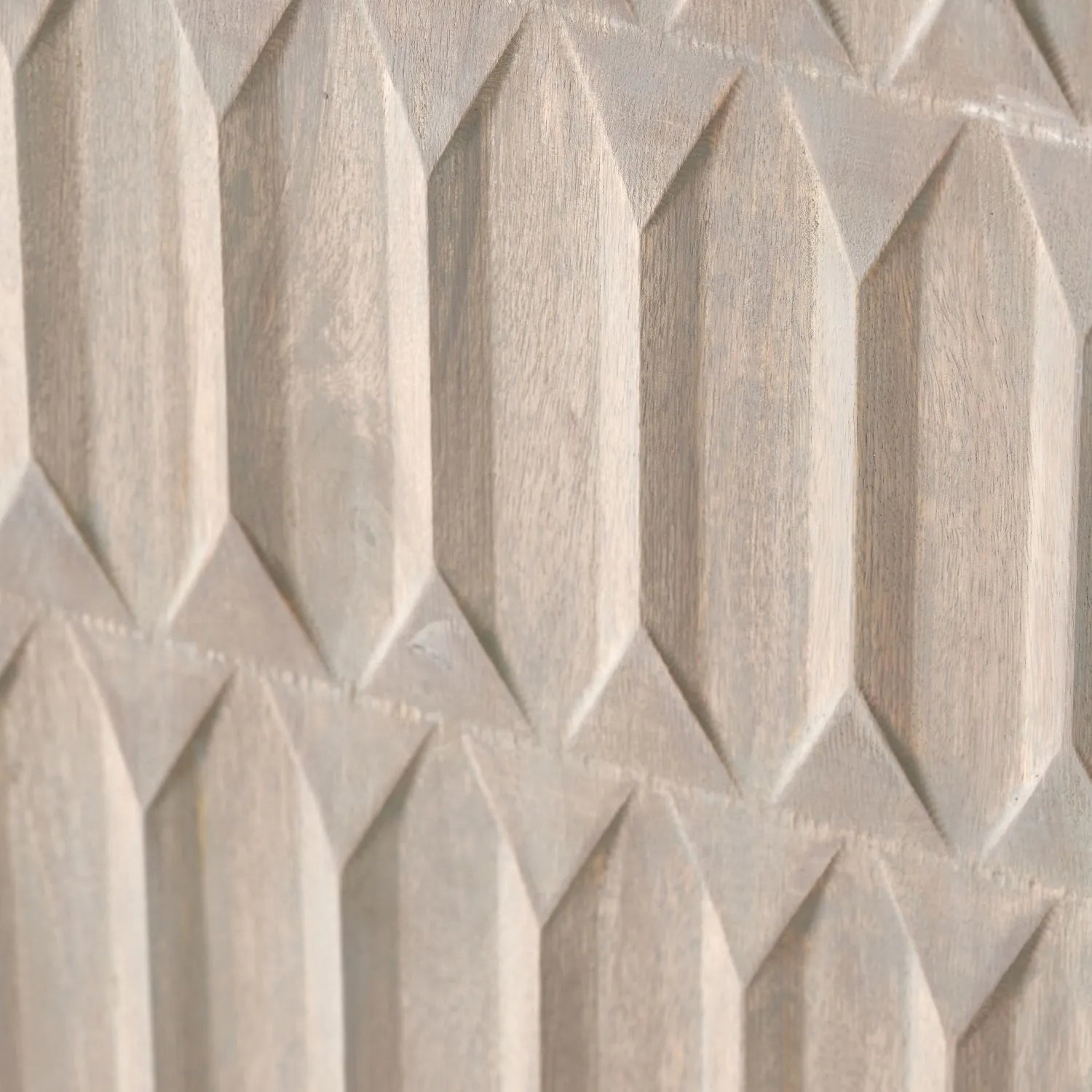 Modern Scandi Light Grey Wash Mango Wood Shelving & Storage Unit – Handleless 2 Door Carved Textured Niche Display Cabinet with Open Shelves, Scandinavian Mango Wood Storage Furniture for Living Rooms, Dining Rooms & Hallways 166x105x40cm | Click Style