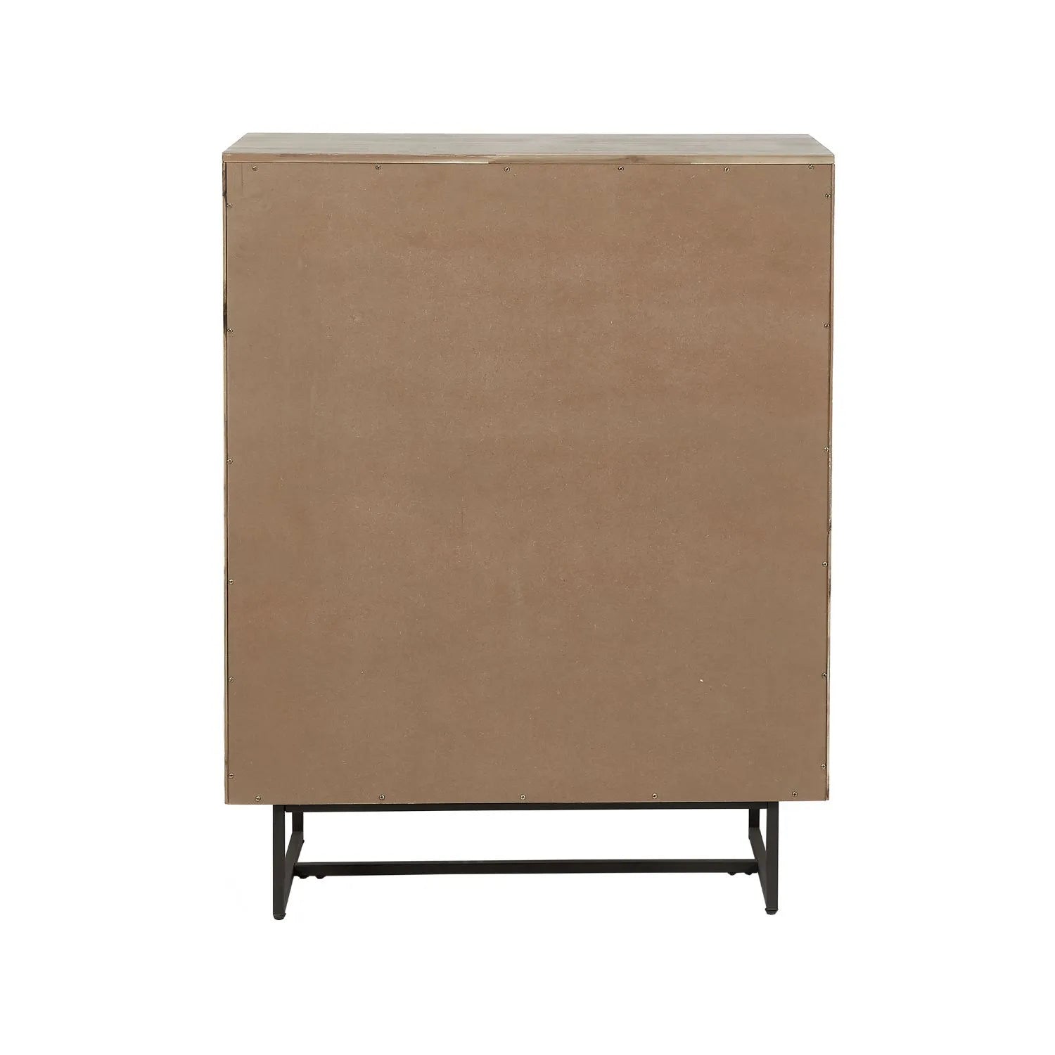 Modern Scandi Sand-Wash Acacia Wood Bar Cabinet With Black Metal Legs – Tall 2-Door Drinks Cabinet With Wine Rack And Internal Shelves 128x100x45cm | Click Style