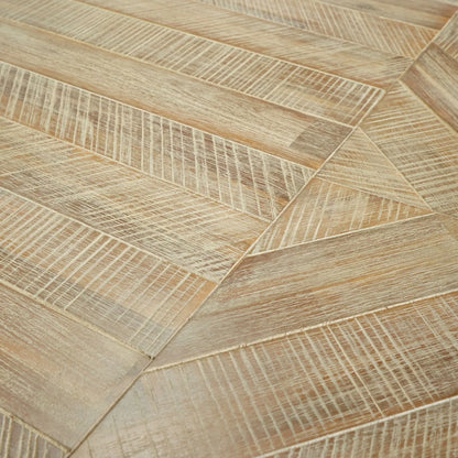 Modern Scandi Sand-Wash Acacia Wood Bar Table With Black Metal Legs – Textured Wooden Breakfast Bar And Tall Dining Table 107x120x75cm Alt | Click Style