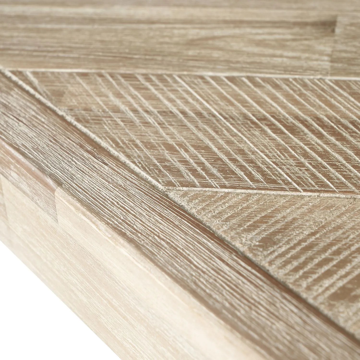 Modern Scandi Sand-Wash Acacia Wood Dining Table With Black Metal Legs – Textured 6-Seater Wooden Dining Table 180x90x76cm | Click Style