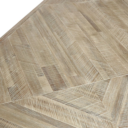 Modern Scandi Sand-Wash Acacia Wood Dining Table With Black Metal Legs – Textured 6-Seater Wooden Dining Table 180x90x76cm | Click Style