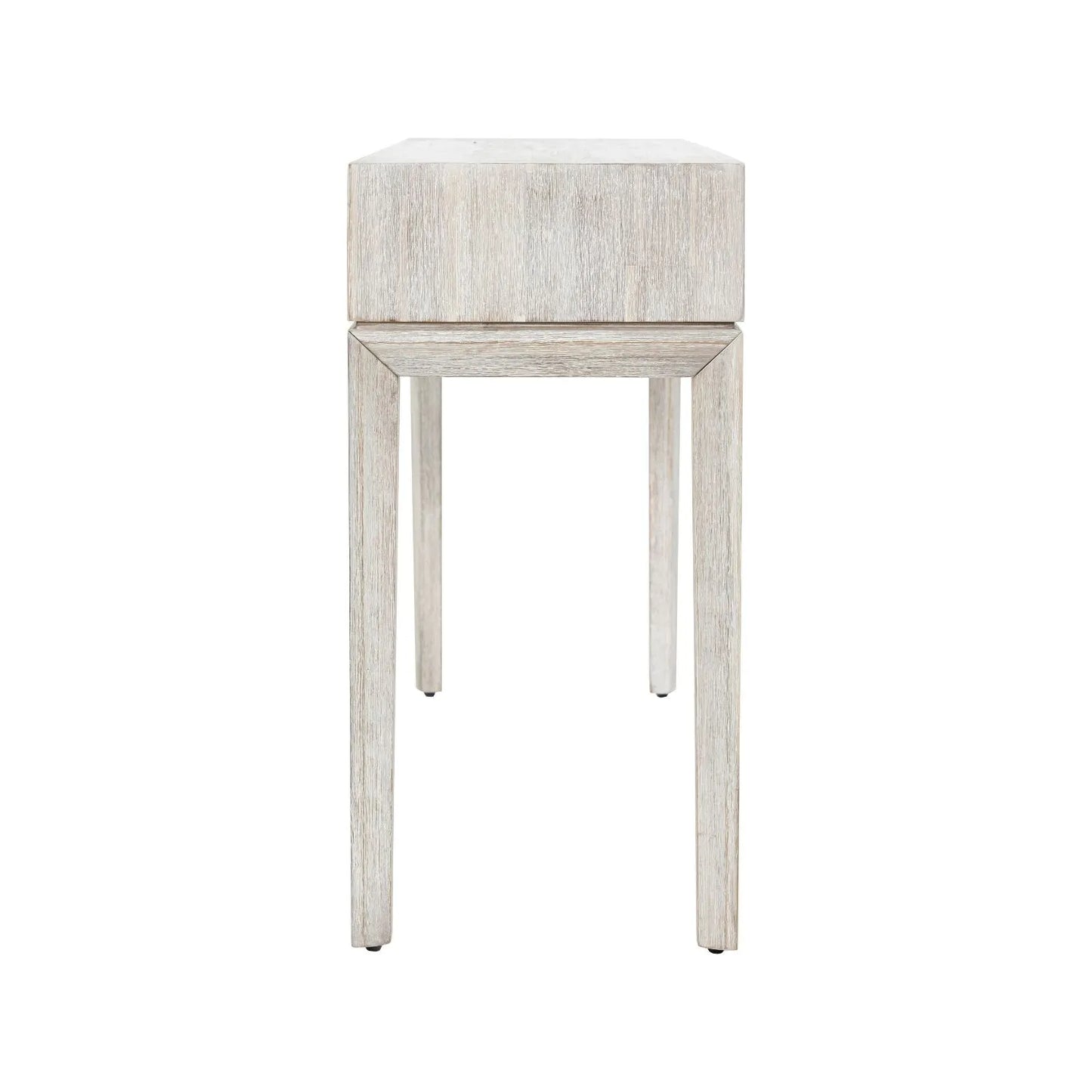 Modern Scandi Whitewashed Acacia Wood Console Table with Drawer and Open Shelf Storage – Contemporary Wooden Hallway Console Table Side 80x120x40cm | Click Style