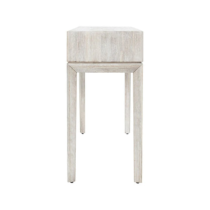 Modern Scandi Whitewashed Acacia Wood Console Table with Drawer and Open Shelf Storage – Contemporary Wooden Hallway Console Table Side 80x120x40cm | Click Style
