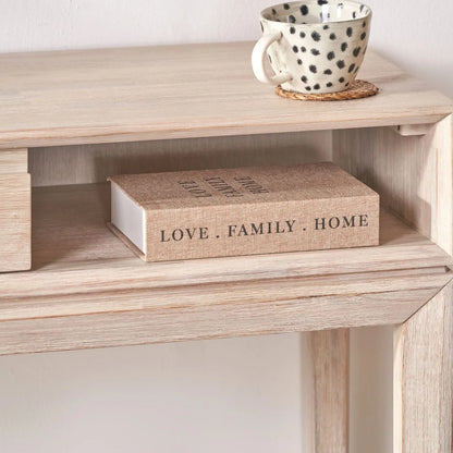 Modern Scandi Whitewashed Acacia Wood Console Table with Drawer and Open Shelf Storage – Contemporary Wooden Hallway Console Table 80x120x40cm | Click Style