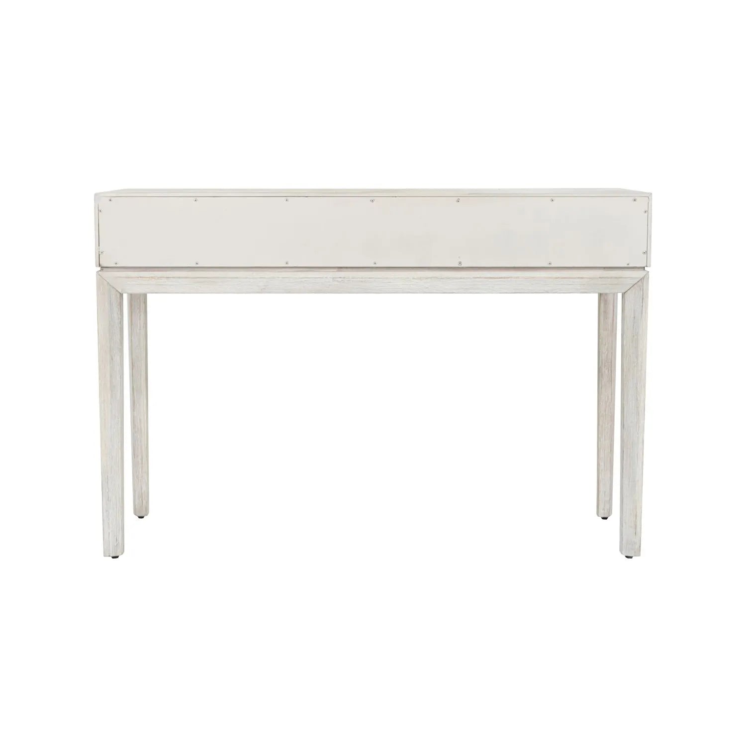 Modern Scandi Whitewashed Acacia Wood Console Table with Drawer and Open Shelf Storage – Contemporary Wooden Hallway Console Table Back 80x120x40cm | Click Style