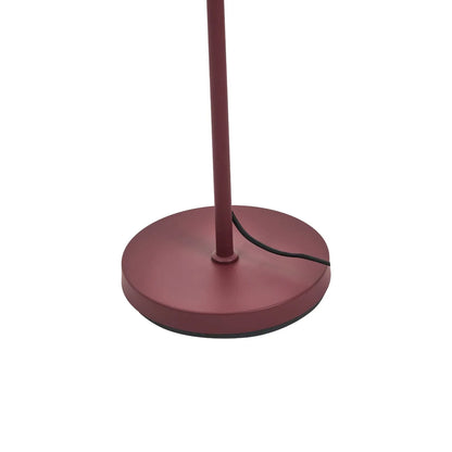 Mulberry Red Metal Floor Lamp with Twin Adjustable Cloche Shades – Modern Standing Task Light 160x39x23cm