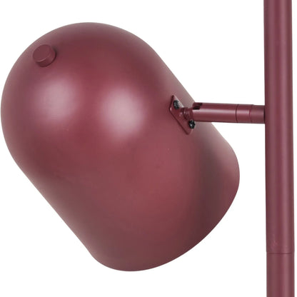 Mulberry Red Metal Floor Lamp with Twin Adjustable Cloche Shades – Modern Standing Task Light 160x39x23cm