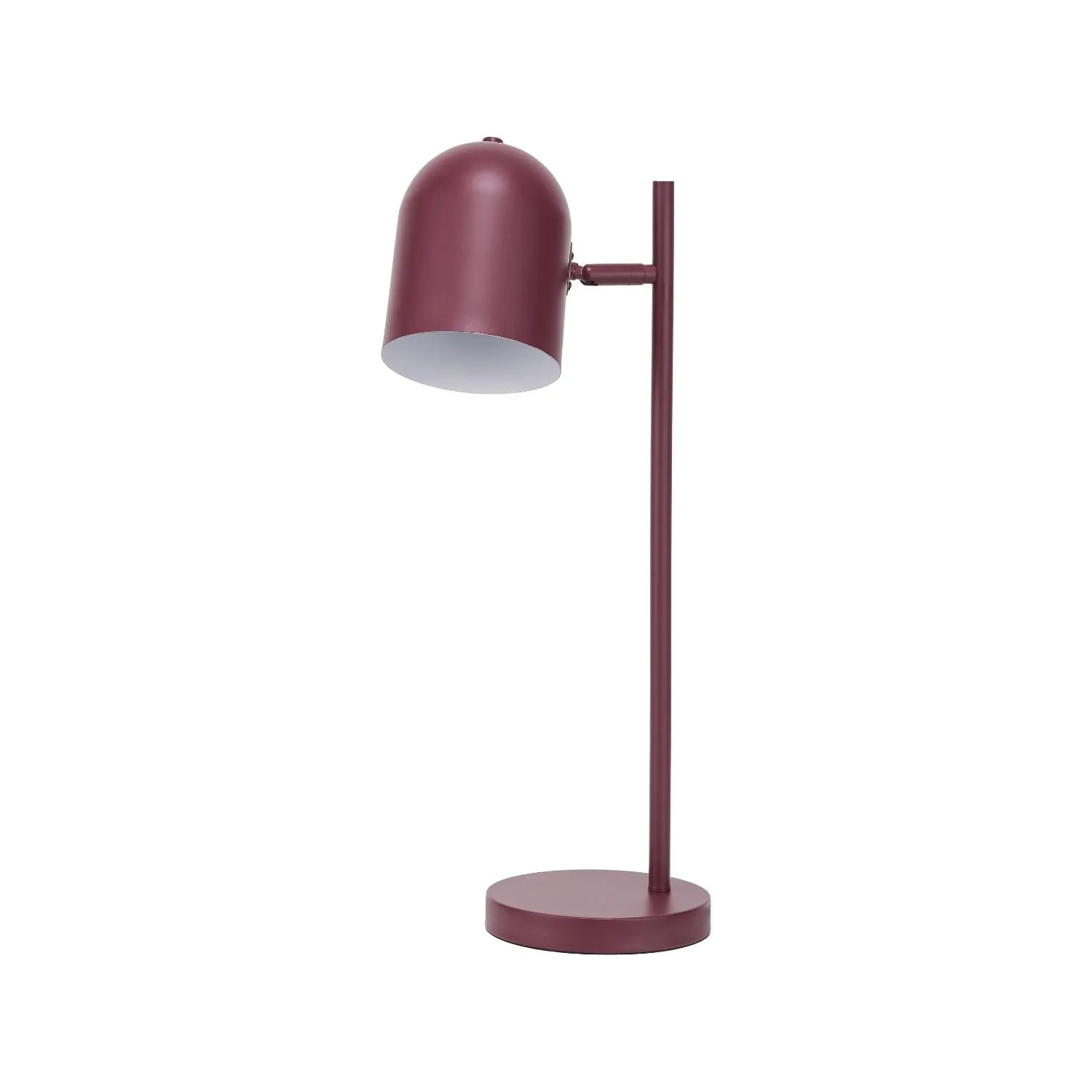 Mulberry red metal table lamp with adjustable cloche shade – modern bedside and desk task light 55x16x23cm | Click Style