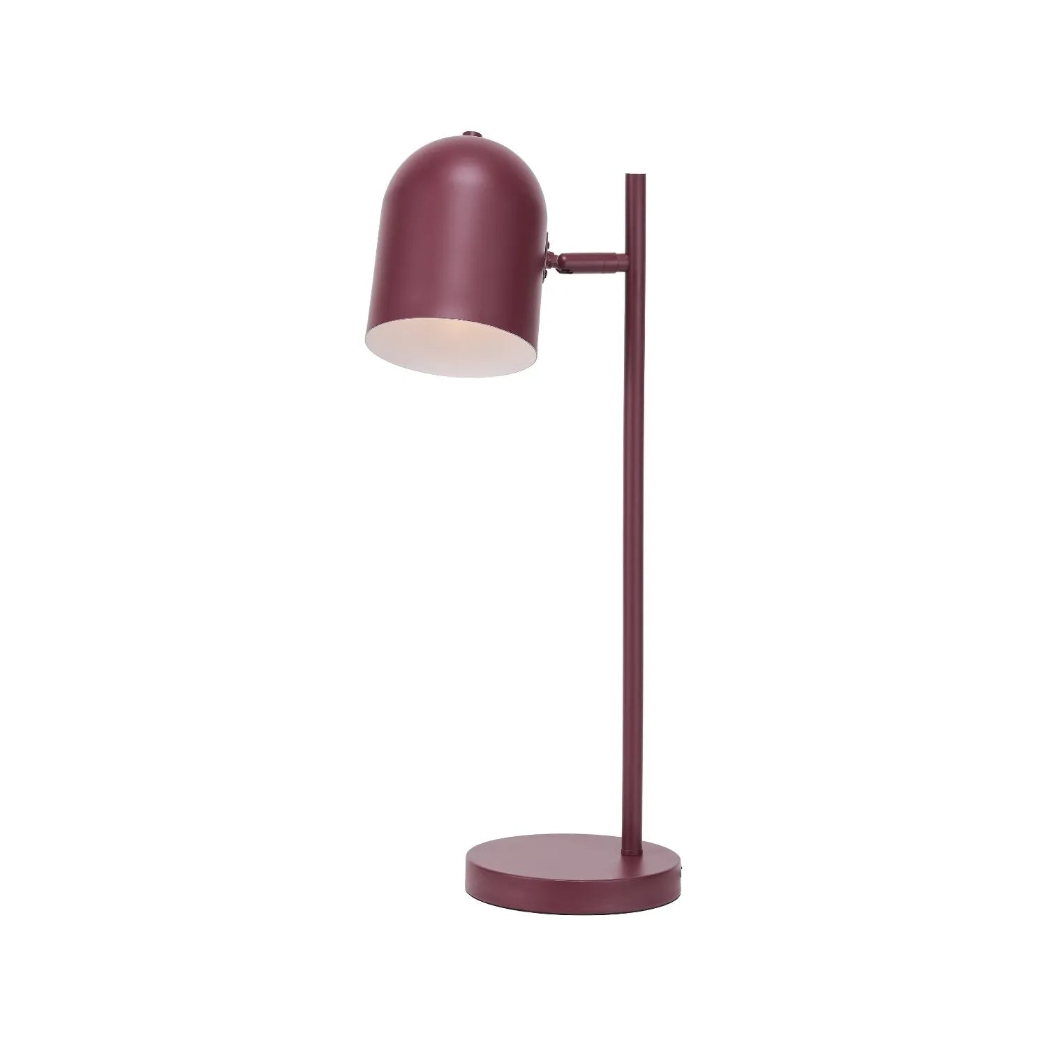 Mulberry red metal table lamp with adjustable cloche shade – modern bedside and desk task light 55x16x23cm | Click Style