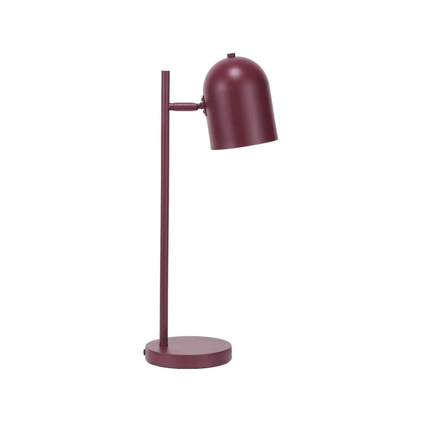 Mulberry red metal table lamp with adjustable cloche shade – modern bedside and desk task light 55x16x23cm | Click Style