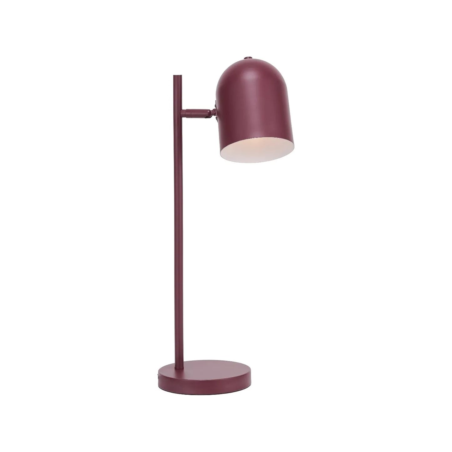Mulberry red metal table lamp with adjustable cloche shade – modern bedside and desk task light 55x16x23cm | Click Style
