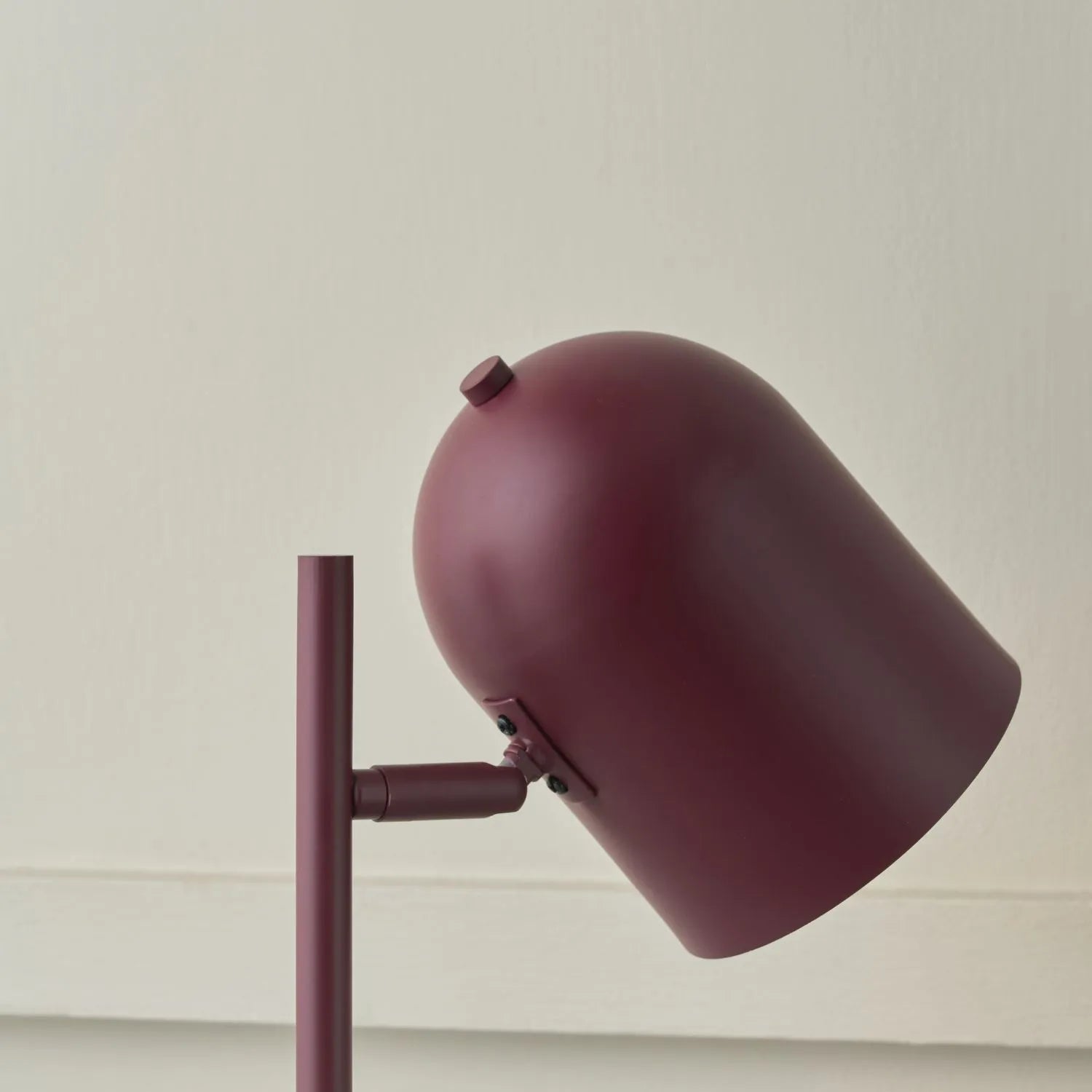 Mulberry red metal table lamp with adjustable cloche shade – modern bedside and desk task light 55x16x23cm | Click Style