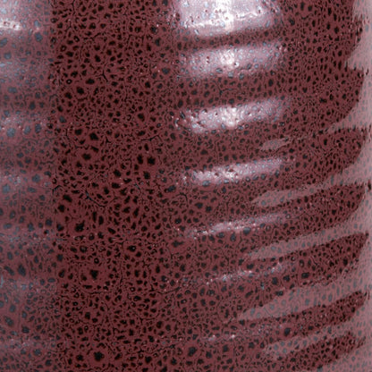 Mulberry Ribbed Ceramic Table Lamp with White Tapered Cotton Shade & Reactive Glaze Finish – Sculptural Bottle-Shaped Table Light 49x30x30cm | Click Style