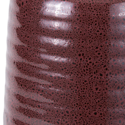 Mulberry Ribbed Ceramic Table Lamp with White Tapered Cotton Shade & Reactive Glaze Finish – Sculptural Bottle-Shaped Table Light 49x30x30cm | Click Style