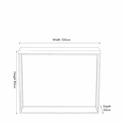 Narrow Beige Granite Console Table with Burnished Gold Metal Open Frame – Slim Modern Stone-Top Hallway Table Dimensions 80x100x30cm | Polished Granite Top | Click Style
