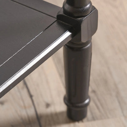 Narrow Black Wooden Console Table with Shelf – Slim 80cm Pine Hallway Console Table with Turned Legs & Lower Storage 80x80x36cm | Click Style