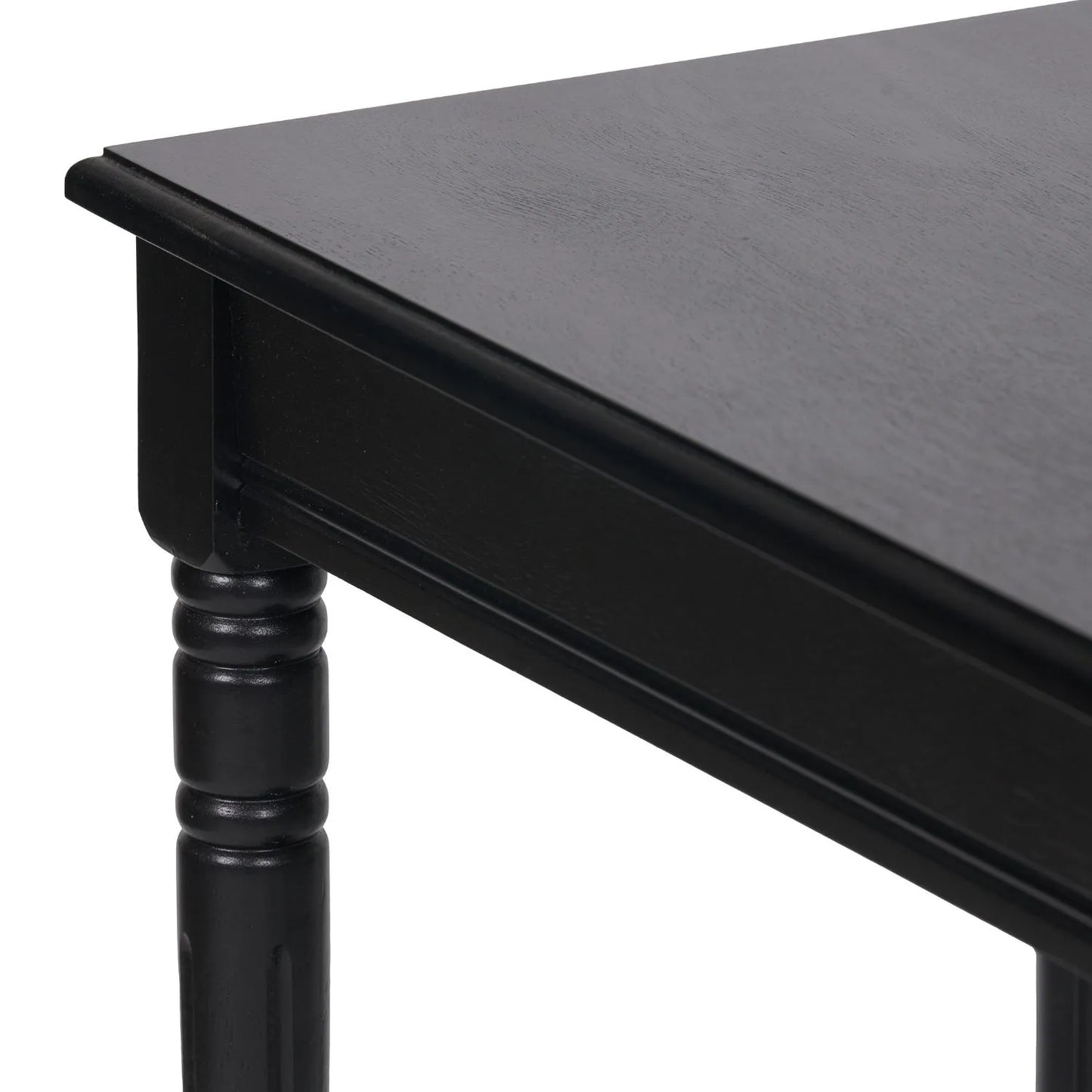 Narrow Black Wooden Console Table with Shelf – Slim 80cm Pine Hallway Console Table with Turned Legs & Lower Storage 80x80x36cm | Click Style