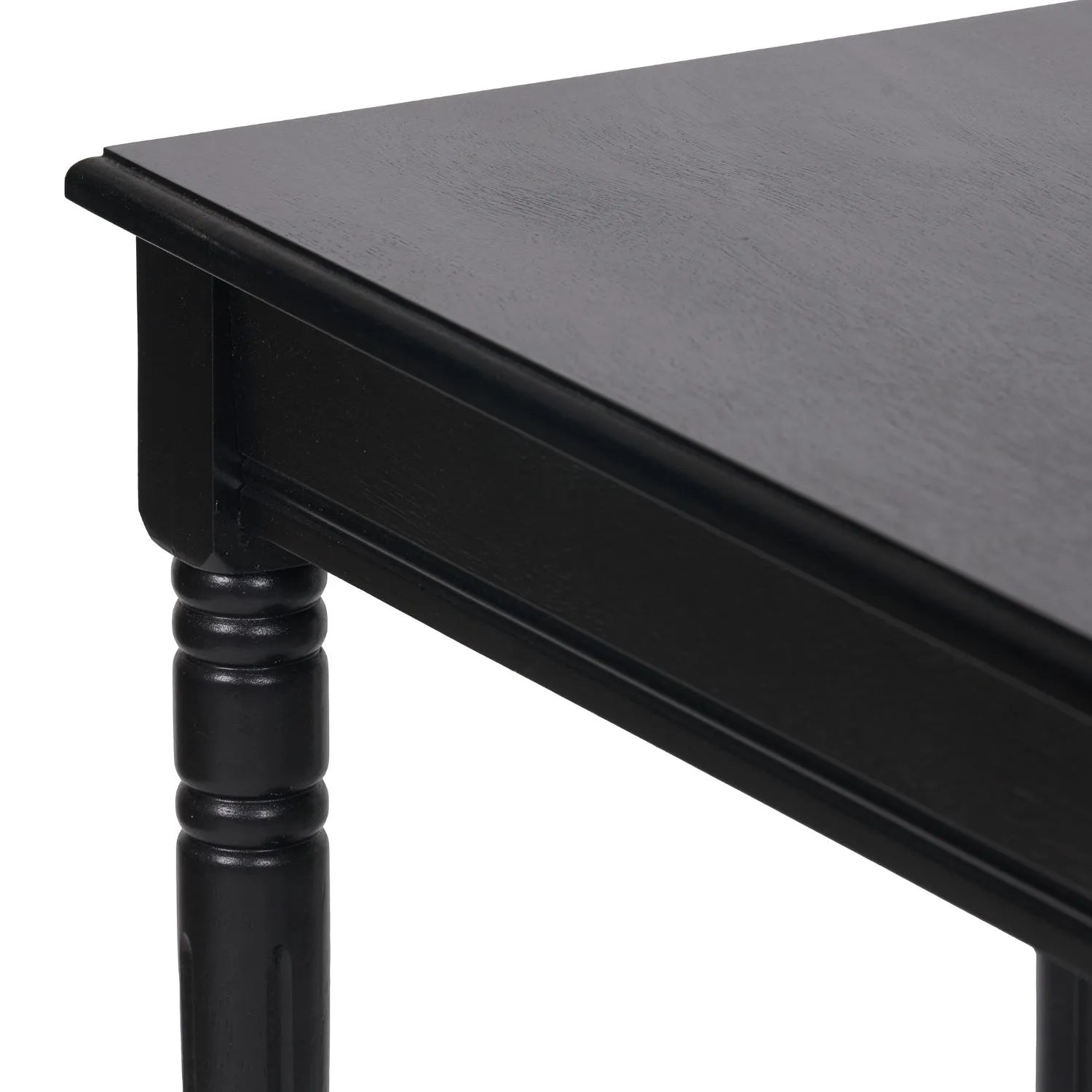 Narrow Black Wooden Console Table with Shelf – Slim 80cm Pine Hallway Console Table with Turned Legs & Lower Storage 80x80x36cm | Click Style