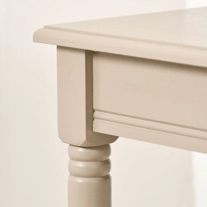 Narrow light beige wooden console table with shelf – slim 80cm pine hallway console table with turned legs & lower storage 80x80x36cm | Click Style