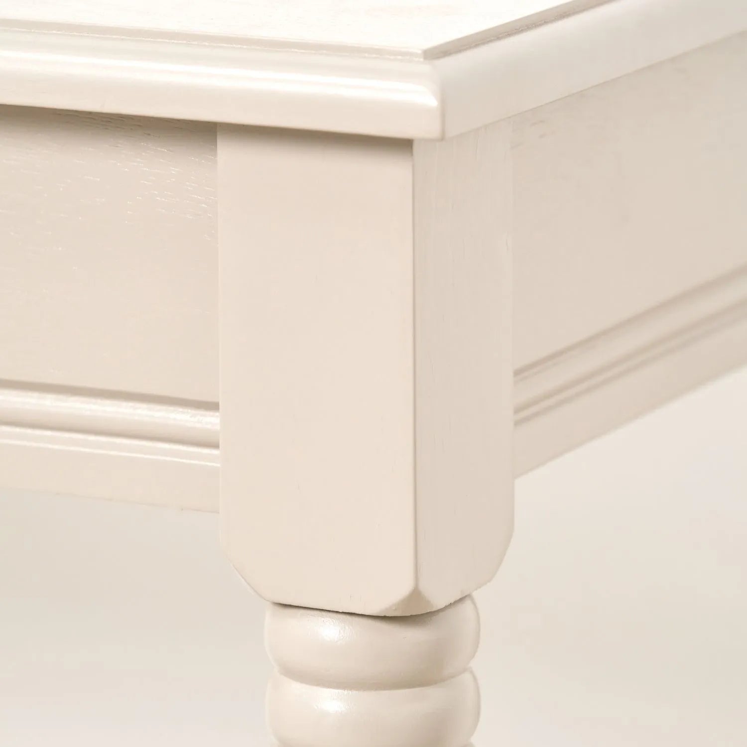 Narrow light beige wooden console table with shelf – slim 80cm pine hallway console table with turned legs & lower storage 80x80x36cm | Click Style