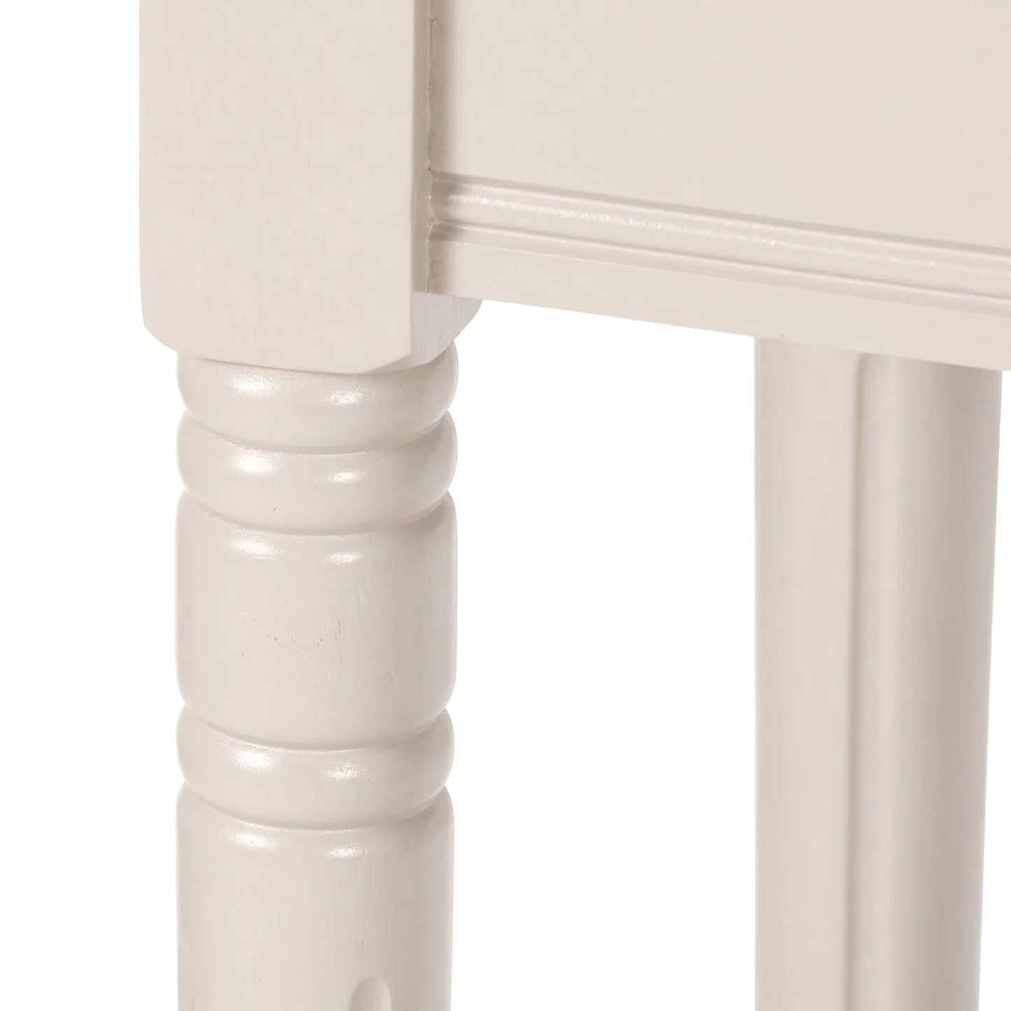 Narrow light beige wooden console table with shelf – slim 80cm pine hallway console table with turned legs & lower storage 80x80x36cm | Click Style