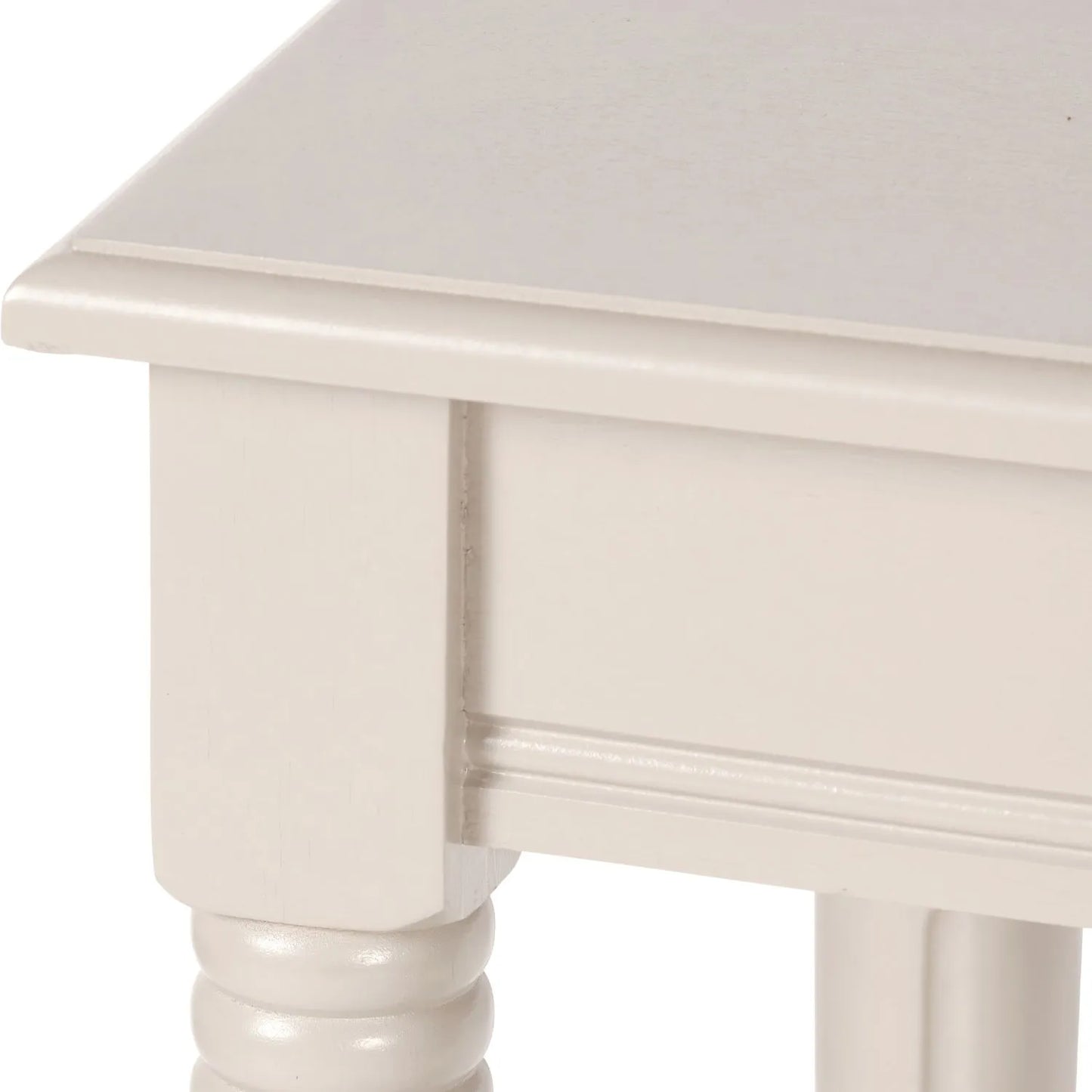 Narrow light beige wooden console table with shelf – slim 80cm pine hallway console table with turned legs & lower storage 80x80x36cm | Click Style