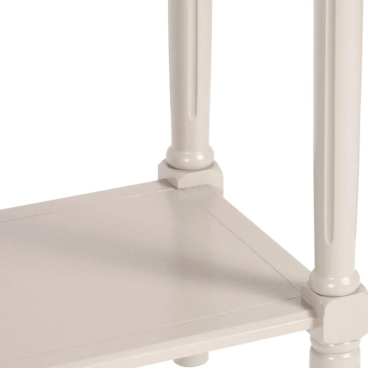 Narrow light beige wooden console table with shelf – slim 80cm pine hallway console table with turned legs & lower storage 80x80x36cm | Click Style